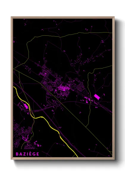 Une affiche de carte sur Baziège