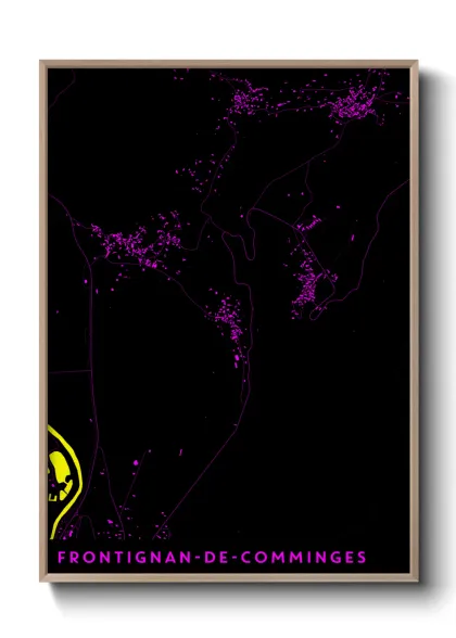 Une affiche de carte sur Frontignan-de-Comminges