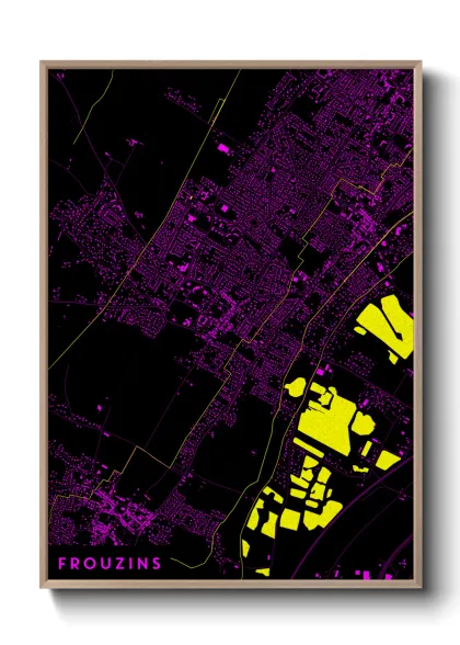 Une affiche de carte sur Frouzins