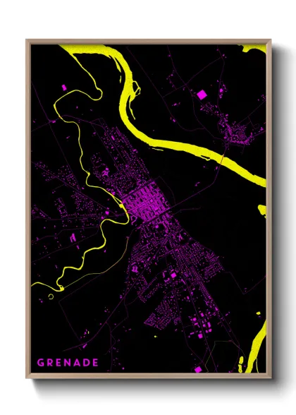 Une affiche de carte sur Grenade