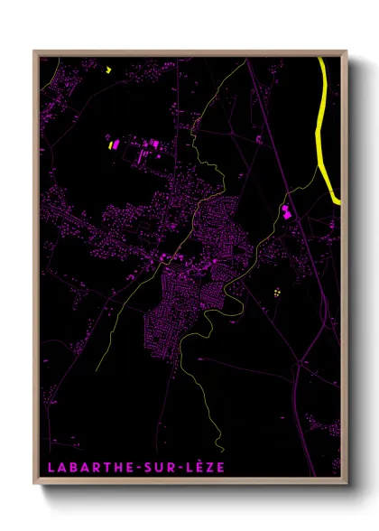 Une affiche de carte sur Labarthe-sur-Lèze