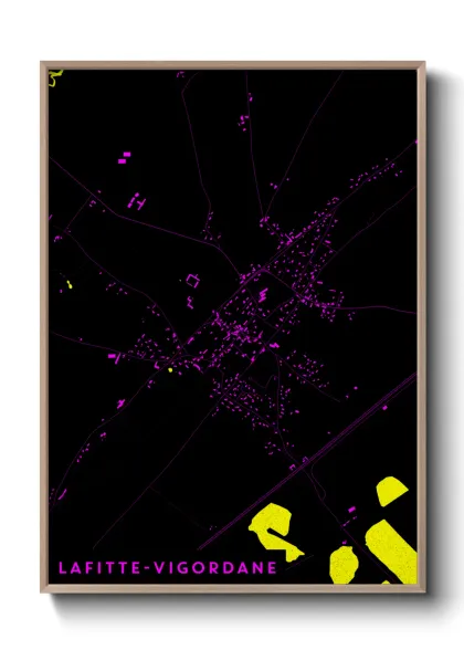 Une affiche de carte sur Lafitte-Vigordane