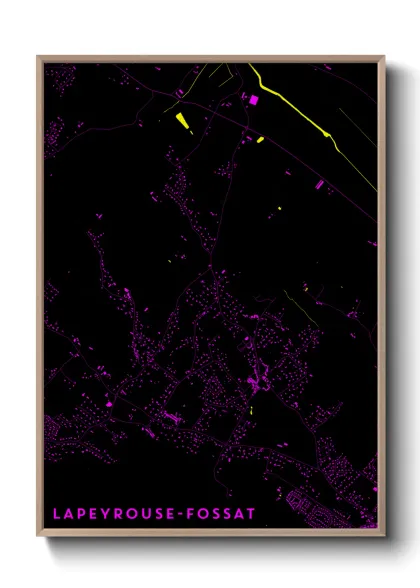 Une affiche de carte sur Lapeyrouse-Fossat