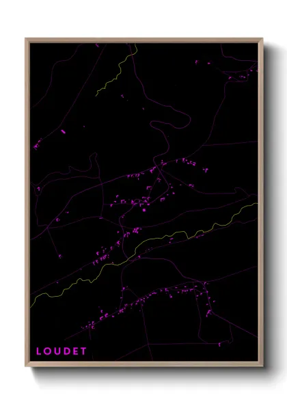 Une affiche de carte sur Loudet