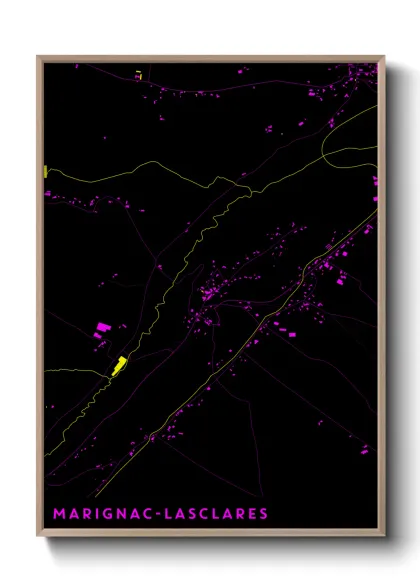 Une affiche de carte sur Marignac-Lasclares