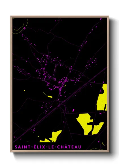 Une affiche de carte sur Saint-Élix-le-Château