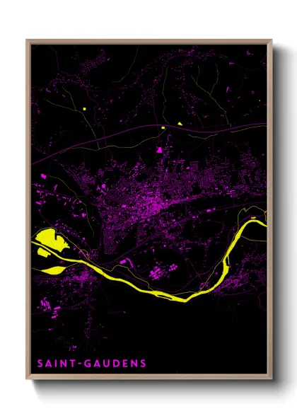 Une affiche de carte sur Saint-Gaudens