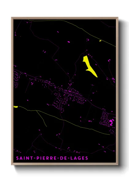 Une affiche de carte sur Saint-Pierre-de-Lages