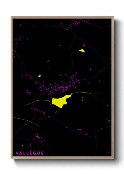 Une affiche de carte sur Vallègue