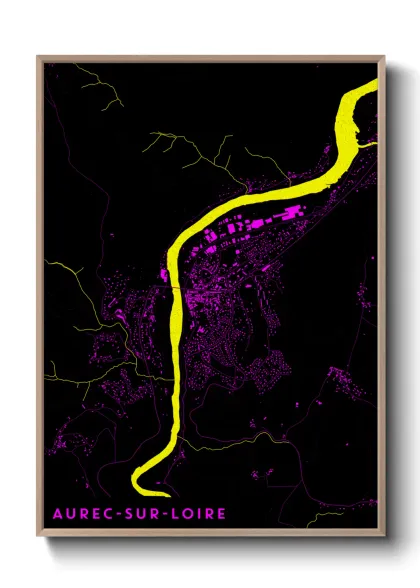 Une affiche de carte sur Aurec-sur-Loire