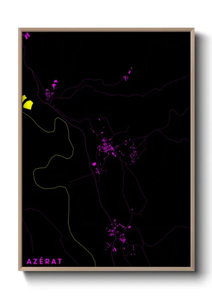 Une affiche de carte sur Azérat