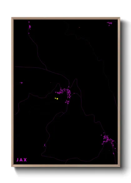 Une affiche de carte sur Jax