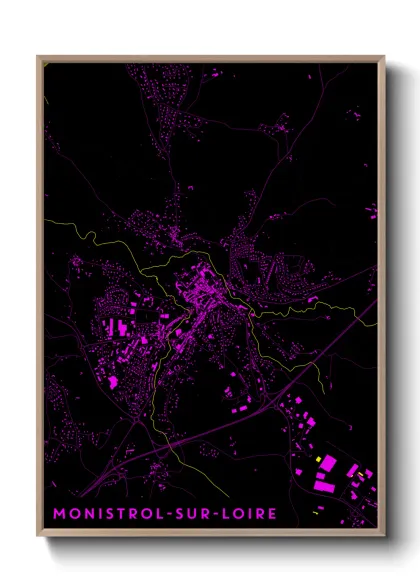 Une affiche de carte sur Monistrol-sur-Loire