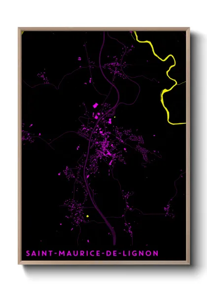 Une affiche de carte sur Saint-Maurice-de-Lignon