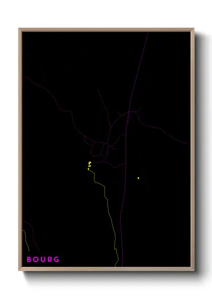 Une affiche de carte sur Bourg