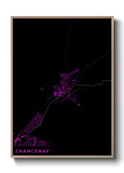 Une affiche de carte sur Chancenay