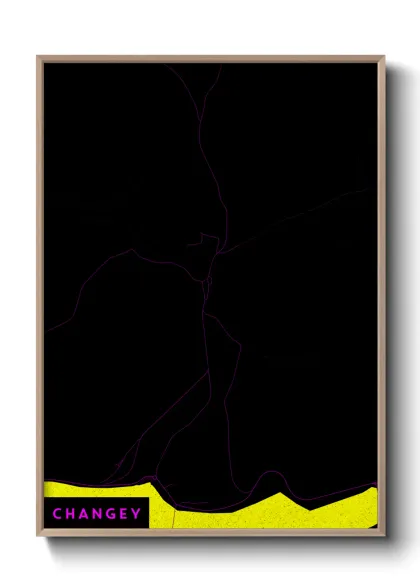 Une affiche de carte sur Changey