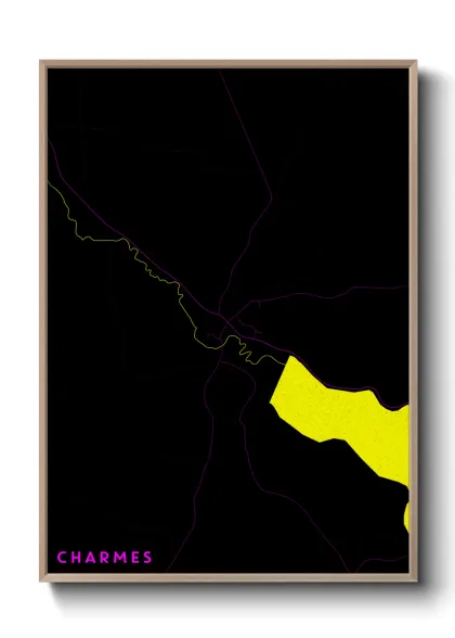 Une affiche de carte sur Charmes