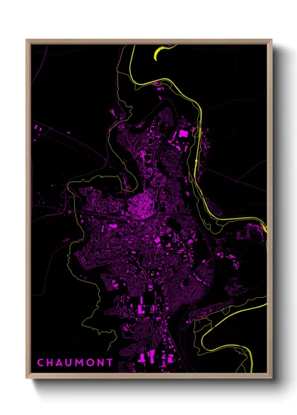 Une affiche de carte sur Chaumont
