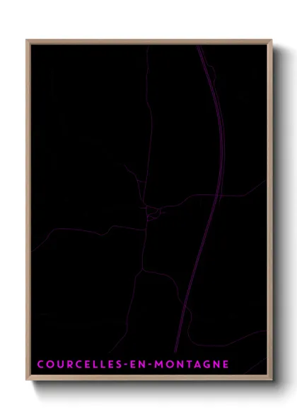 Une affiche de carte sur Courcelles-en-Montagne