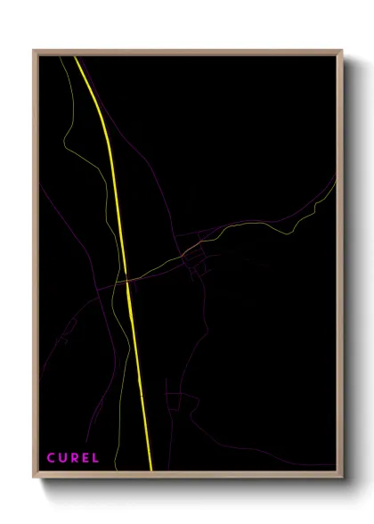 Une affiche de carte sur Curel