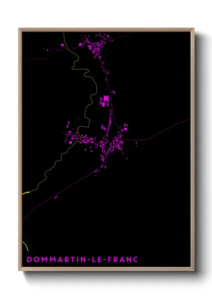 Une affiche de carte sur Dommartin-le-Franc