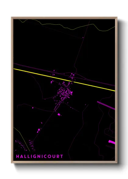 Une affiche de carte sur Hallignicourt