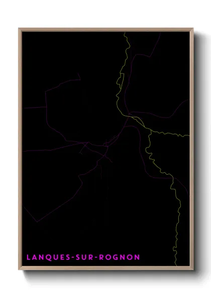 Une affiche de carte sur Lanques-sur-Rognon