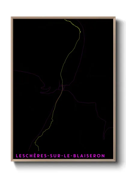 Une affiche de carte sur Leschères-sur-le-Blaiseron