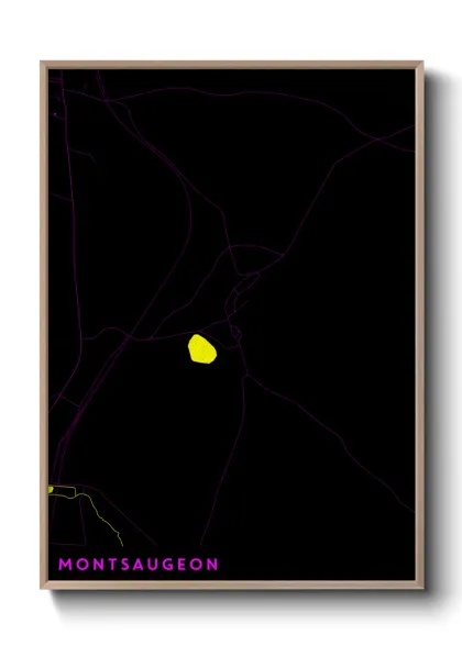 Une affiche de carte sur Montsaugeon