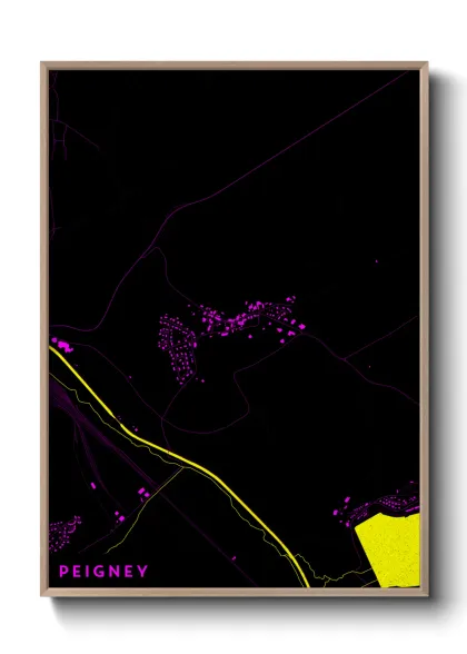 Une affiche de carte sur Peigney