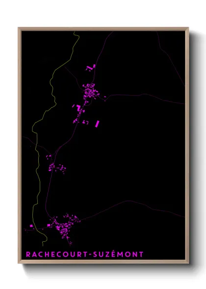 Une affiche de carte sur Rachecourt-Suzémont