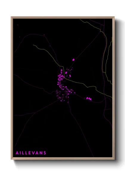 Une affiche de carte sur Aillevans