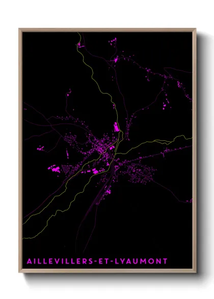 Une affiche de carte sur Aillevillers-et-Lyaumont