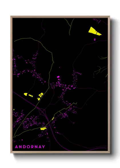 Une affiche de carte sur Andornay
