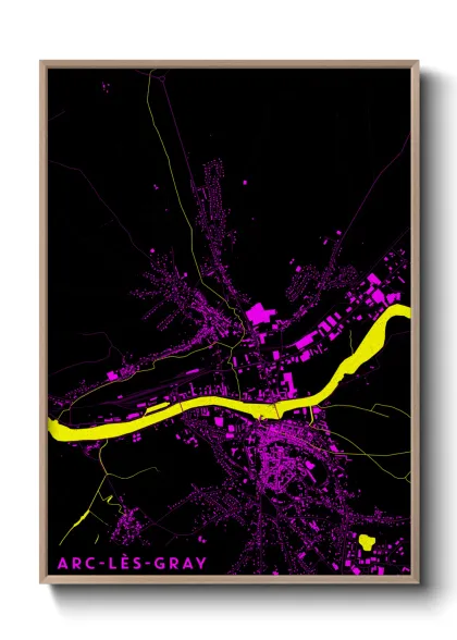 Une affiche de carte sur Arc-lès-Gray