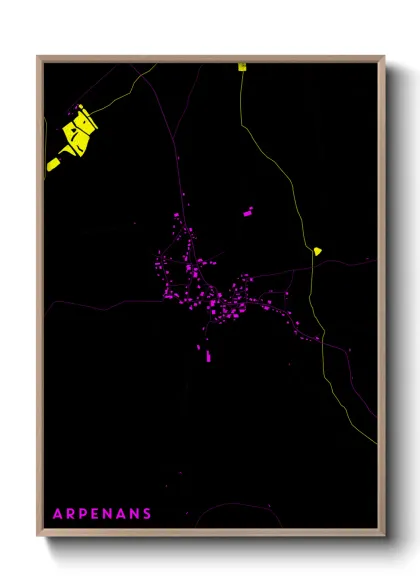 Une affiche de carte sur Arpenans