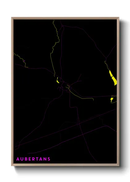 Une affiche de carte sur Aubertans