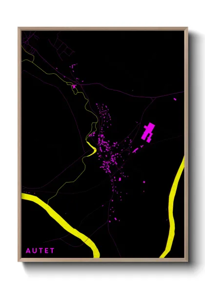 Une affiche de carte sur Autet