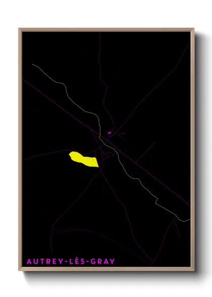 Une affiche de carte sur Autrey-lès-Gray