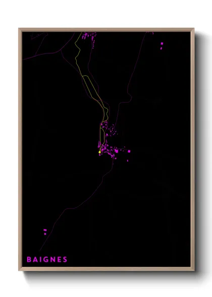 Une affiche de carte sur Baignes