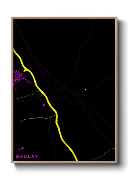 Une affiche de carte sur Baulay