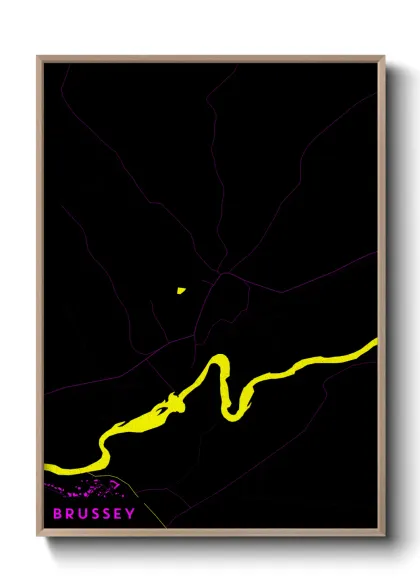 Une affiche de carte sur Brussey