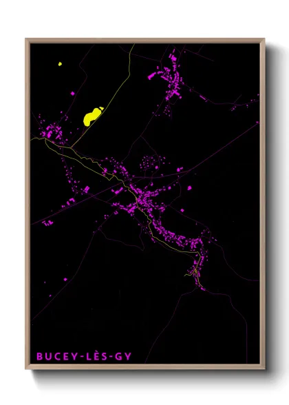 Une affiche de carte sur Bucey-lès-Gy