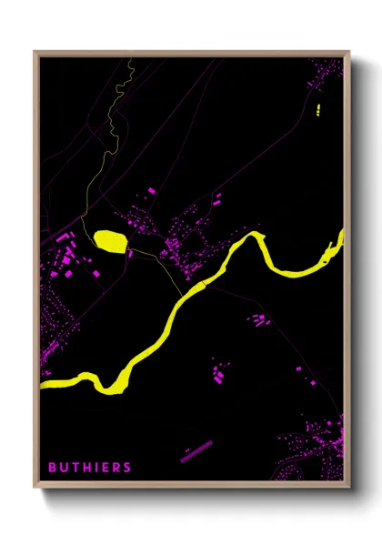 Une affiche de carte sur Buthiers