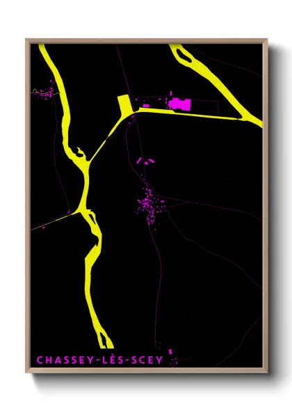 Une affiche de carte sur Chassey-lès-Scey