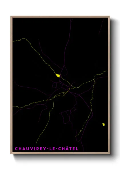 Une affiche de carte sur Chauvirey-le-Châtel