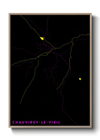 Une affiche de carte sur Chauvirey-le-Vieil