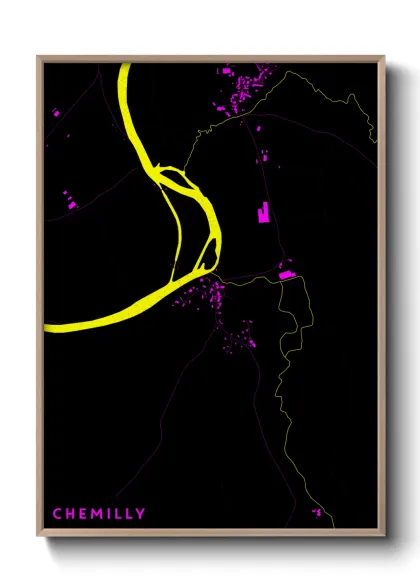 Une affiche de carte sur Chemilly