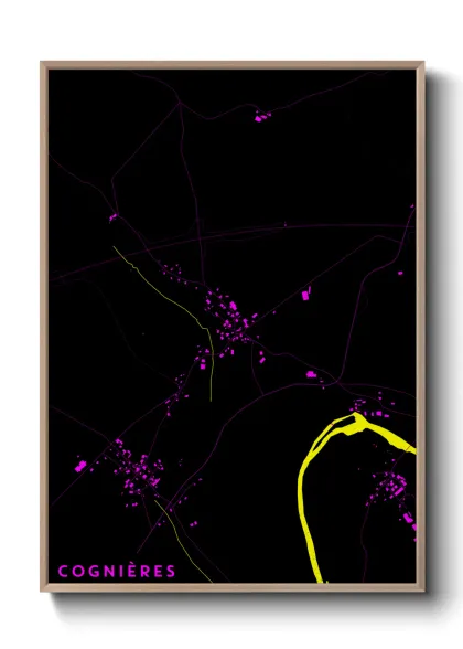 Une affiche de carte sur Cognières